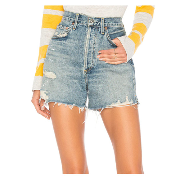 Agolde Dee Super High Rise Denim Shorts 